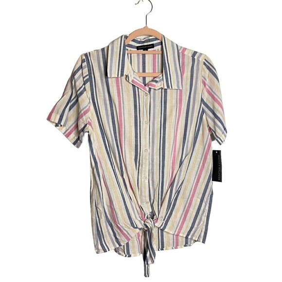 Signature Studio Womens Multicolor Plaid Button Down Shirt Top Blouse Size Small - Picture 1 of 9